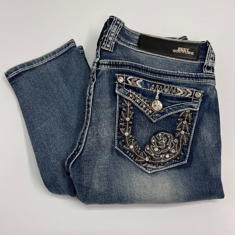 Sexy Couture Embroidery Embellished Bling Jeans Size 5